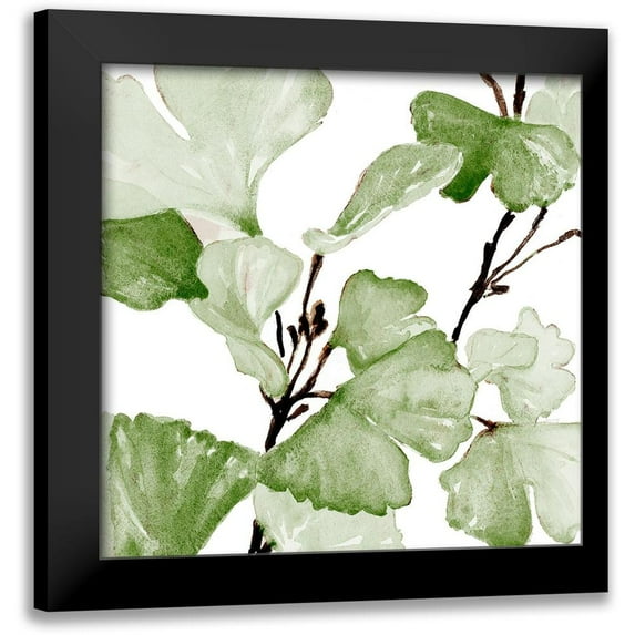 Loreth, Lanie 15x15 Black Modern Framed Museum Art Print Titled - Mint Ginkgo Stems II