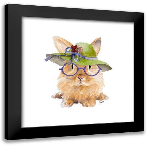 Loreth, Lanie 15x15 Black Modern Framed Museum Art Print Titled - Trendy Meadow Buddy III (Purple Round Glasses)