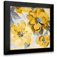 thumbnail image 1 of Loreth, Lanie 15x15 Black Modern Framed Museum Art Print Titled - Yellow and Gray Floral Delicate I, 1 of 5