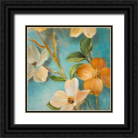 Loreth, Lanie 15x15 Black Ornate Wood Framed with Double Matting Museum Art Print Titled - Bella Fiori I