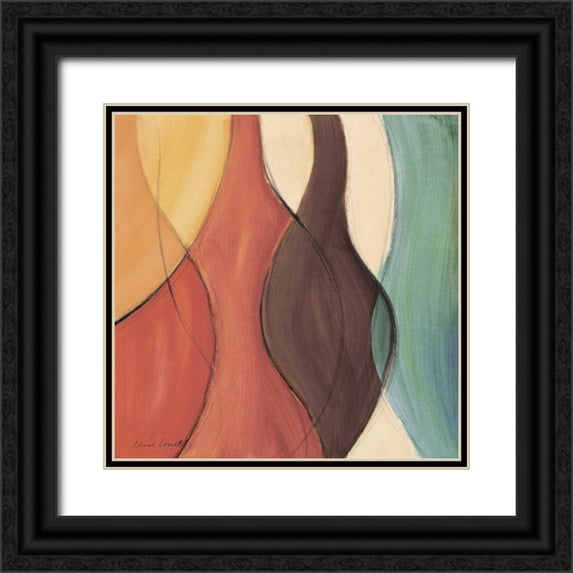 Loreth, Lanie 15x15 Black Ornate Wood Framed with Double Matting Museum Art Print Titled - Convergence II