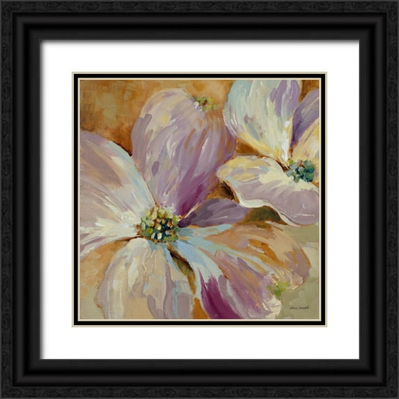 Loreth, Lanie 15x15 Black Ornate Wood Framed with Double Matting Museum Art Print Titled - Flower Song I