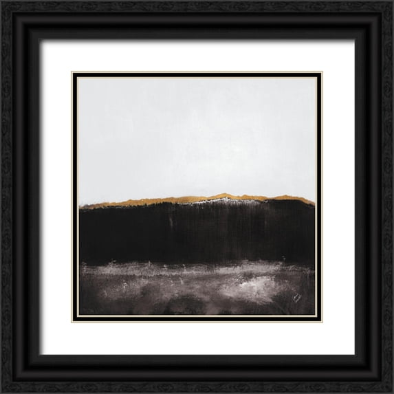 Loreth, Lanie 15x15 Black Ornate Wood Framed with Double Matting Museum Art Print Titled - Noir Clouds of Neptune with Gold
