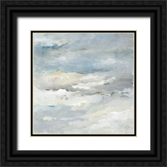 Loreth, Lanie 15x15 Black Ornate Wood Framed with Double Matting Museum Art Print Titled - Sea Meets Sky II