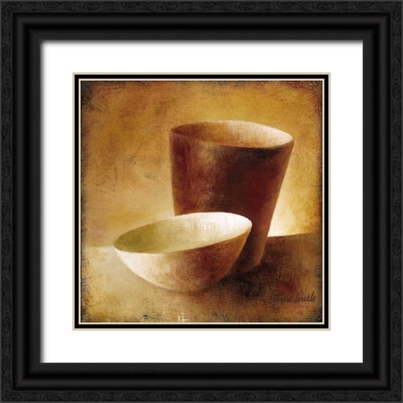 Loreth, Lanie 15x15 Black Ornate Wood Framed with Double Matting Museum Art Print Titled - Two Bowls