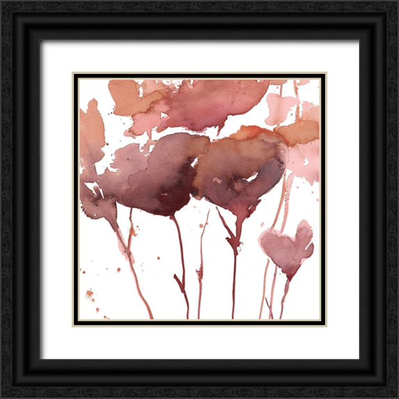 Loreth, Lanie 15x15 Black Ornate Wood Framed with Double Matting Museum Art Print Titled - Warm Rainy Wildflowers I