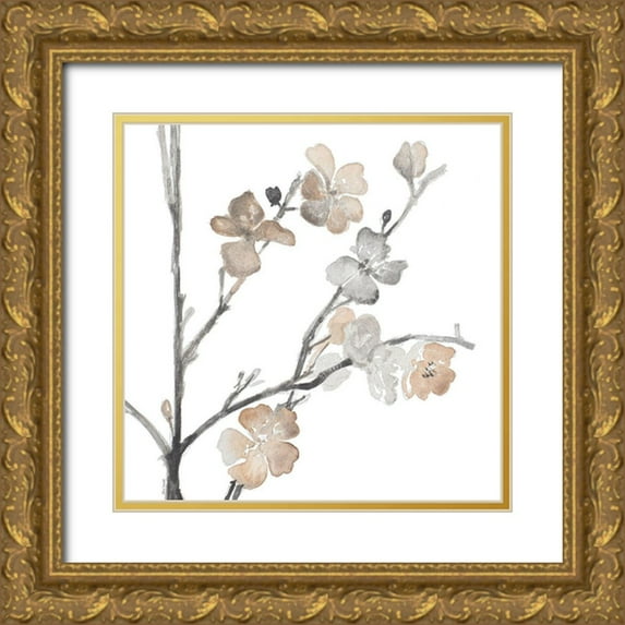 Loreth, Lanie 15x15 Gold Ornate Wood Framed with Double Matting Museum Art Print Titled - Bloom Stems