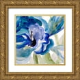 thumbnail image 1 of Loreth, Lanie 15x15 Gold Ornate Wood Framed with Double Matting Museum Art Print Titled - Delicate Blue Square I, 1 of 4