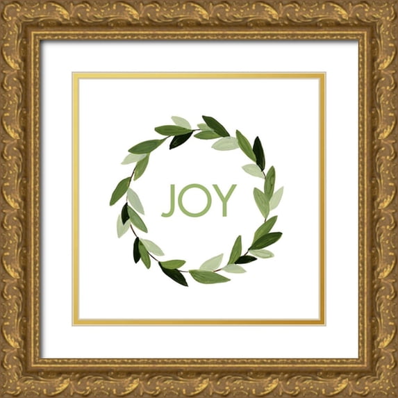 Loreth, Lanie 15x15 Gold Ornate Wood Framed with Double Matting Museum Art Print Titled - Modern Wreath II