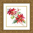 thumbnail image 1 of Loreth, Lanie 15x15 Gold Ornate Wood Framed with Double Matting Museum Art Print Titled - Poinsettias I, 1 of 4