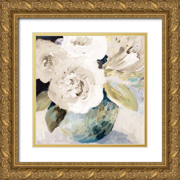 Loreth, Lanie 15x15 Gold Ornate Wood Framed with Double Matting Museum Art Print Titled - Spring Roses
