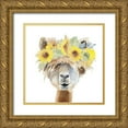 thumbnail image 1 of Loreth, Lanie 15x15 Gold Ornate Wood Framed with Double Matting Museum Art Print Titled - Sunflower Llama  III, 1 of 4