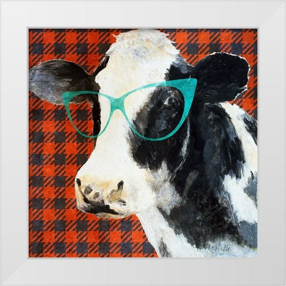 Loreth, Lanie 15x15 White Modern Wood Framed Museum Art Print Titled - Cows with Shades II