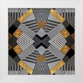thumbnail image 1 of Loreth, Lanie 15x15 White Modern Wood Framed Museum Art Print Titled - Geo Stripes in Gold and Black I, 1 of 4