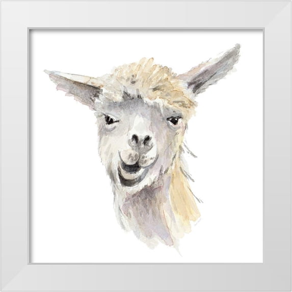 Loreth, Lanie 15x15 White Modern Wood Framed Museum Art Print Titled - Talking Llama
