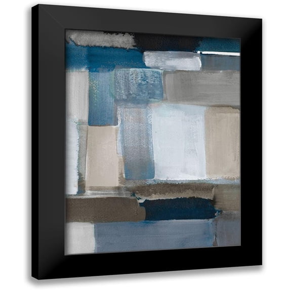 Loreth, Lanie 15x18 Black Modern Framed Museum Art Print Titled - Blue Taupe Light I