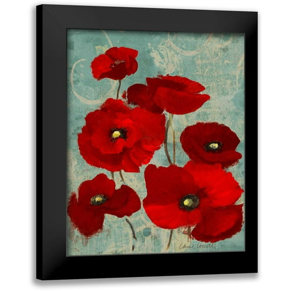 Loreth, Lanie 15x18 Black Modern Framed Museum Art Print Titled - Kindles Poppies I