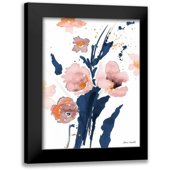 Loreth, Lanie 15x18 Black Modern Framed Museum Art Print Titled - Watercolor Pink Poppies I