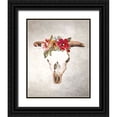 thumbnail image 1 of Loreth, Lanie 15x18 Black Ornate Wood Framed with Double Matting Museum Art Print Titled - Flowered Skull, 1 of 4