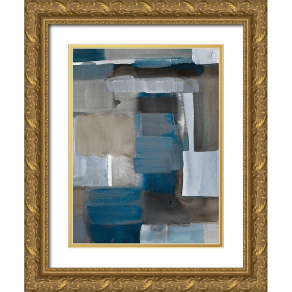 Loreth, Lanie 15x18 Gold Ornate Wood Framed with Double Matting Museum Art Print Titled - Blue Taupe Light II