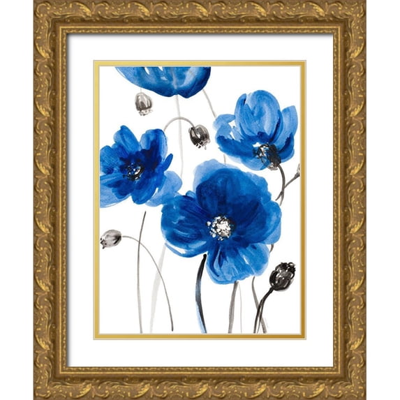 Loreth, Lanie 15x18 Gold Ornate Wood Framed with Double Matting Museum Art Print Titled - Cobalt Garden I