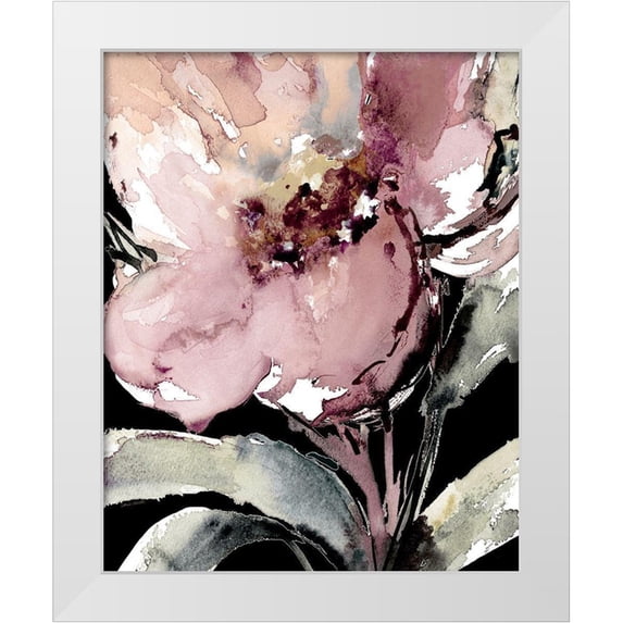 Loreth, Lanie 15x18 White Modern Wood Framed Museum Art Print Titled - Happy Bloom on Black II