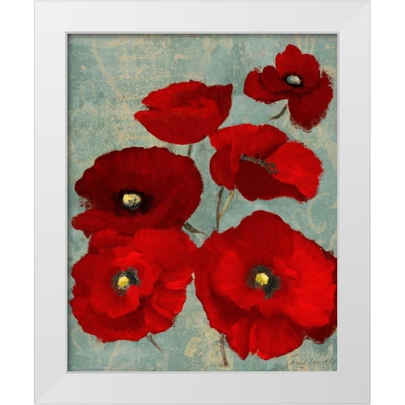 Loreth, Lanie 15x18 White Modern Wood Framed Museum Art Print Titled - Kindles Poppies II