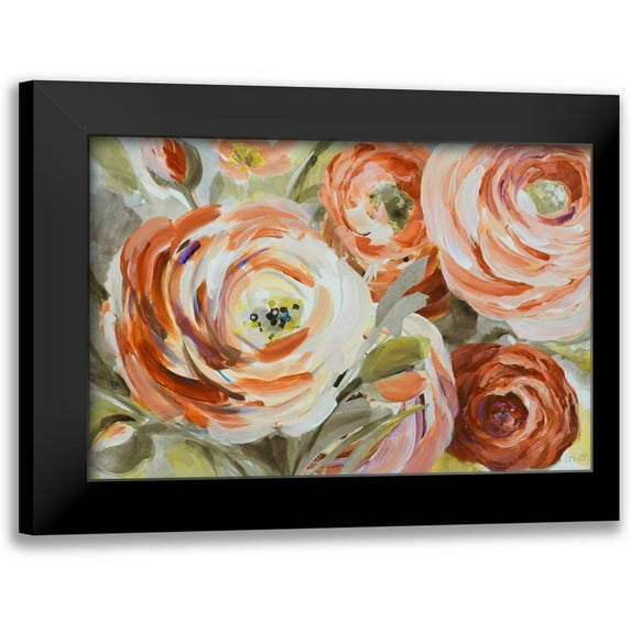 Loreth, Lanie 18x13 Black Modern Framed Museum Art Print Titled - Ranunculus Naranja