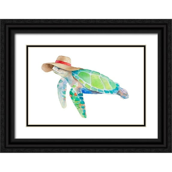 Loreth, Lanie 18x13 Black Ornate Wood Framed with Double Matting Museum Art Print Titled - Day at the Beach II