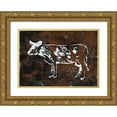 thumbnail image 1 of Loreth, Lanie 18x14 Gold Ornate Wood Framed with Double Matting Museum Art Print Titled - Country Cow, 1 of 4