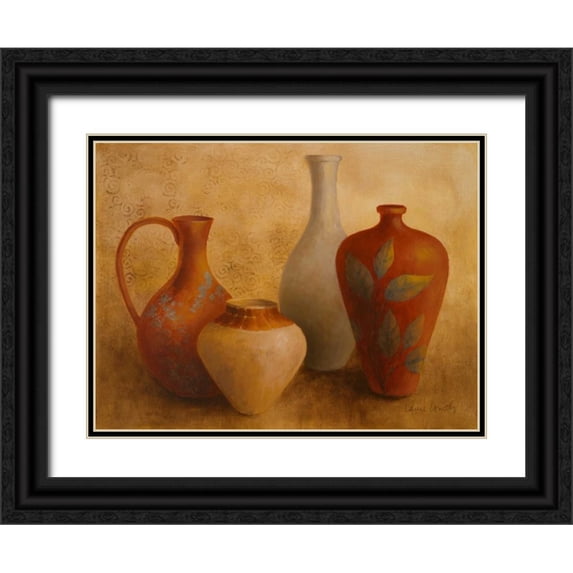 Loreth, Lanie 18x15 Black Ornate Wood Framed with Double Matting Museum Art Print Titled - Decorative Vessel Still Life II