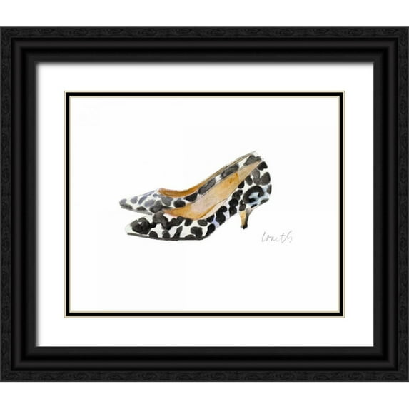 Loreth, Lanie 18x15 Black Ornate Wood Framed with Double Matting Museum Art Print Titled - Watercolor Kitten Heels III