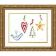 thumbnail image 1 of Loreth, Lanie 18x15 Gold Ornate Wood Framed with Double Matting Museum Art Print Titled - Modern Christmas Ornaments, 1 of 4