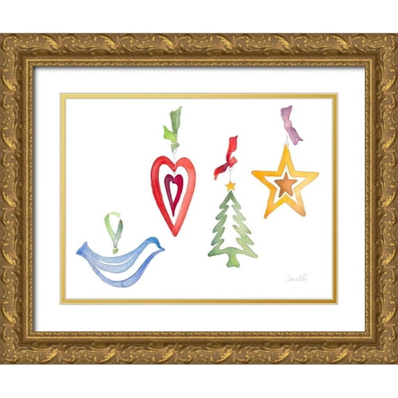 Loreth, Lanie 18x15 Gold Ornate Wood Framed with Double Matting Museum Art Print Titled - Modern Christmas Ornaments