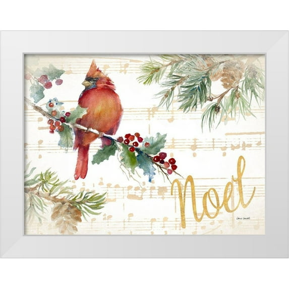 Loreth, Lanie 18x15 White Modern Wood Framed Museum Art Print Titled - Holiday Cardinal II