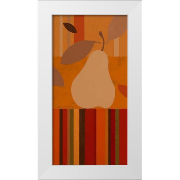 Loreth, Lanie 18x32 White Modern Wood Framed Museum Art Print Titled - Merry Pear II
