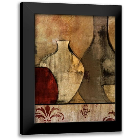 Loreth, Lanie 19x24 Black Modern Framed Museum Art Print Titled - Glass Gathering with Red I