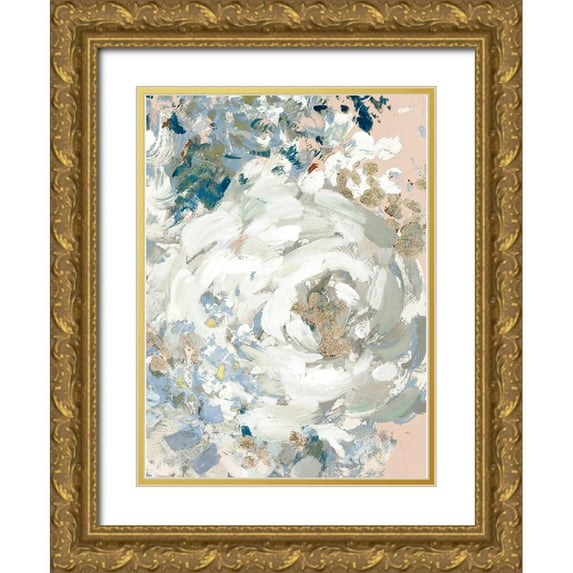 Loreth, Lanie 19x24 Gold Ornate Wood Framed with Double Matting Museum Art Print Titled - Floral Peace Morning II