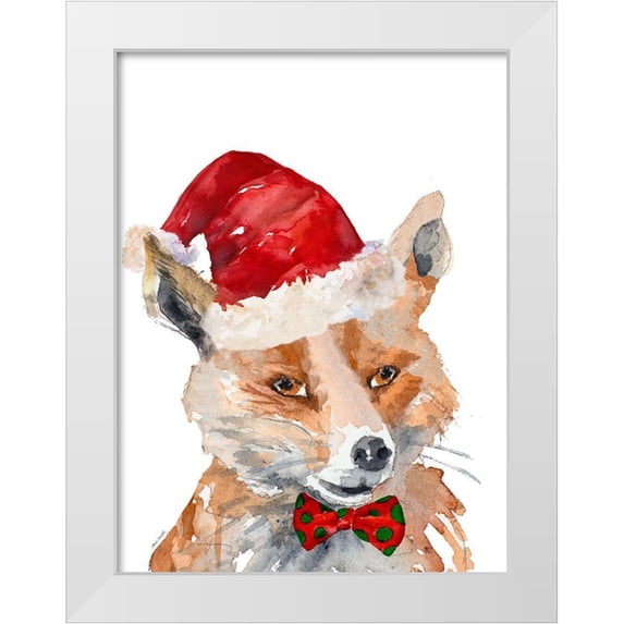 Loreth, Lanie 19x24 White Modern Wood Framed Museum Art Print Titled - Christmas Fox
