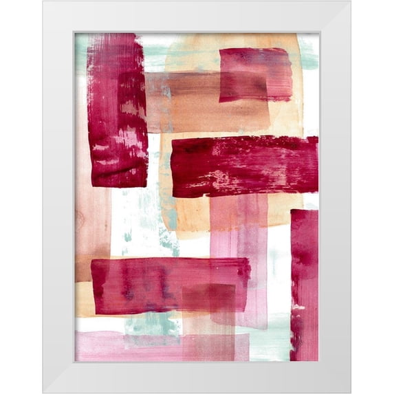 Loreth, Lanie 19x24 White Modern Wood Framed Museum Art Print Titled - Rose and Peach II