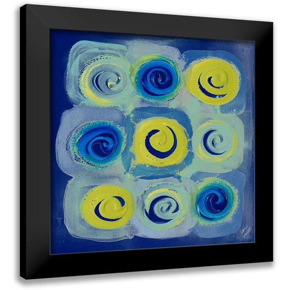 Loreth, Lanie 20x20 Black Modern Framed Museum Art Print Titled - Indigo Modern Joy II