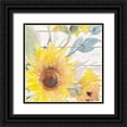 thumbnail image 1 of Loreth, Lanie 20x20 Black Ornate Wood Framed with Double Matting Museum Art Print Titled - Blooming Sunflower Square II, 1 of 4