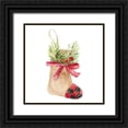 thumbnail image 1 of Loreth, Lanie 20x20 Black Ornate Wood Framed with Double Matting Museum Art Print Titled - Burlap Stocking Ornament II, 1 of 4