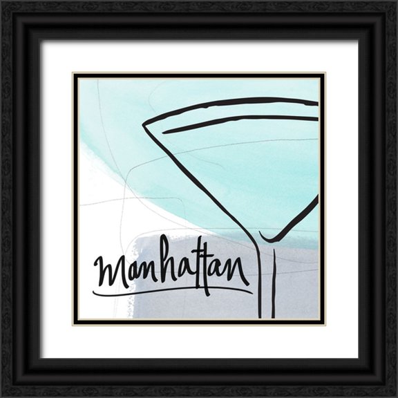 Loreth, Lanie 20x20 Black Ornate Wood Framed with Double Matting Museum Art Print Titled - Manhattan Abstract