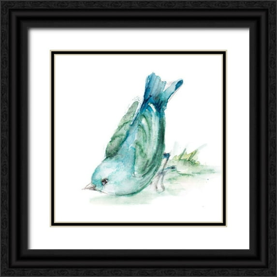 Loreth, Lanie 20x20 Black Ornate Wood Framed with Double Matting Museum Art Print Titled - Spring Blue Bird IV