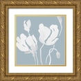 thumbnail image 1 of Loreth, Lanie 20x20 Gold Ornate Wood Framed with Double Matting Museum Art Print Titled - White Tonal Magnolias, 1 of 4