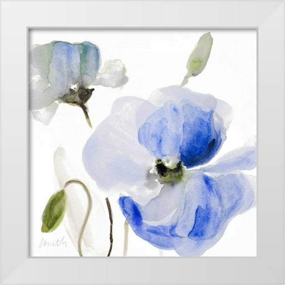 Loreth, Lanie 20x20 White Modern Wood Framed Museum Art Print Titled - All Poppies I