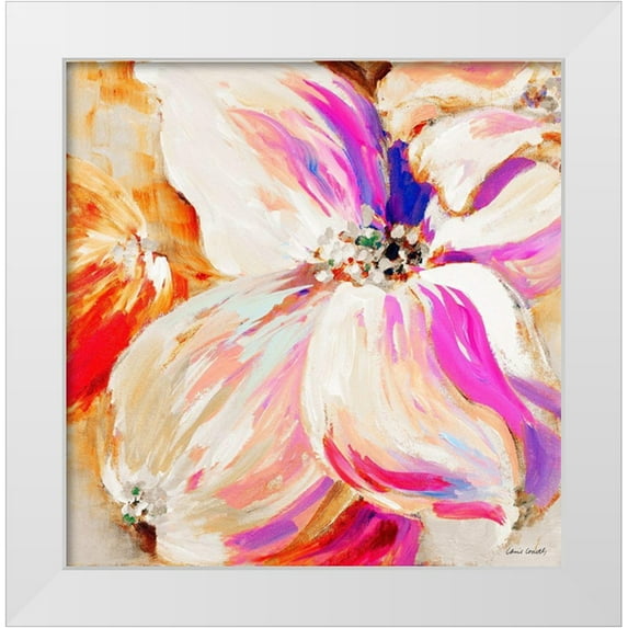 Loreth, Lanie 20x20 White Modern Wood Framed Museum Art Print Titled - Flower Pop Song II