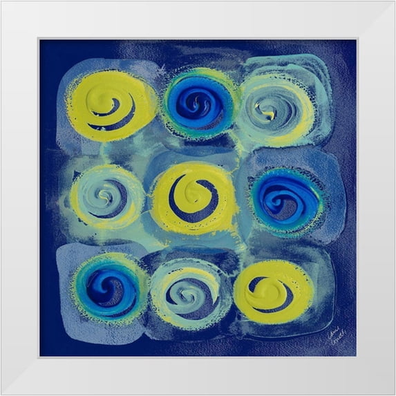 Loreth, Lanie 20x20 White Modern Wood Framed Museum Art Print Titled - Indigo Modern Joy I