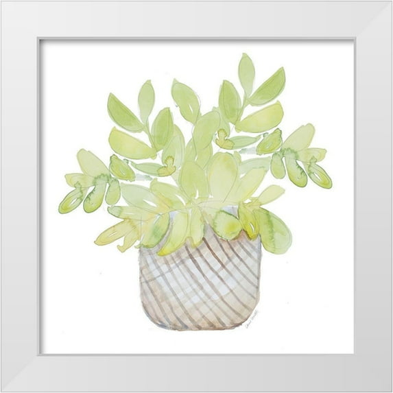 Loreth, Lanie 20x20 White Modern Wood Framed Museum Art Print Titled - Potted Plant I